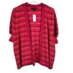 LANE BRYANT Cardigan Open Knit Short Sleeve Sweater Women's Size 22 / 24